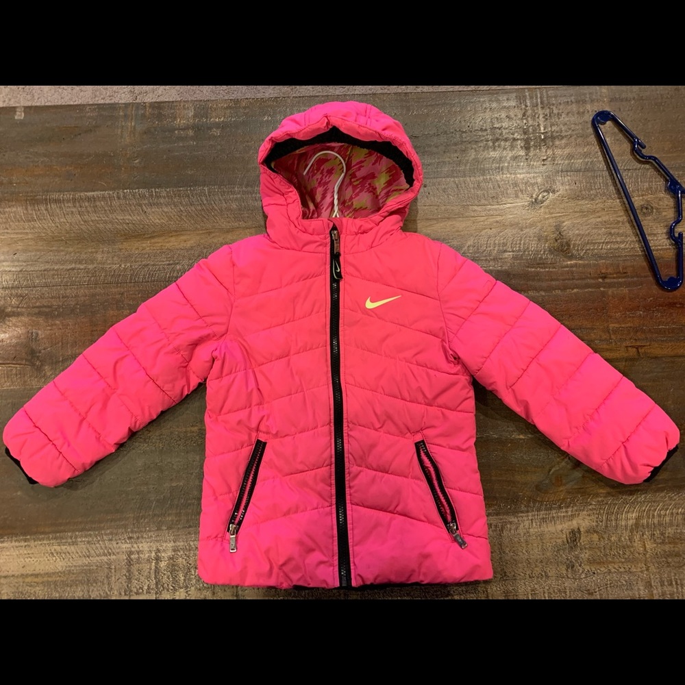 Nike pink puffer winter jacket